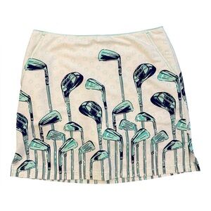 Vineyard Vines Performance Golf Skirt Skort White & Teal Blue Size 4